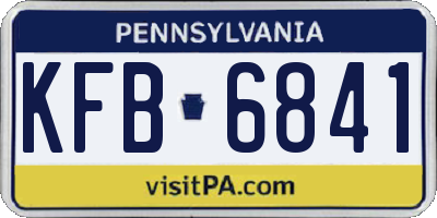 PA license plate KFB6841