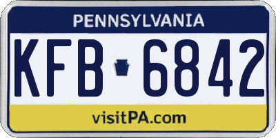 PA license plate KFB6842