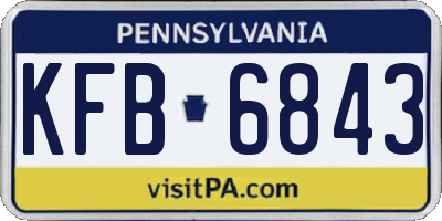 PA license plate KFB6843