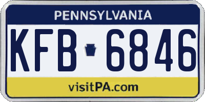 PA license plate KFB6846