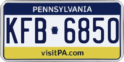 PA license plate KFB6850