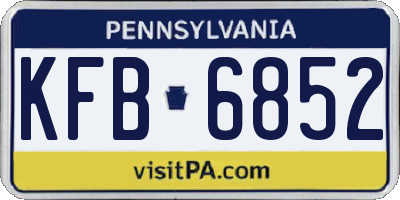 PA license plate KFB6852
