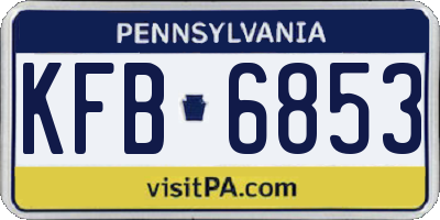 PA license plate KFB6853