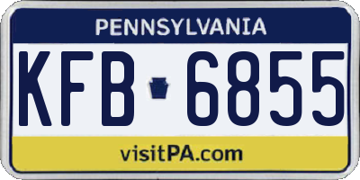 PA license plate KFB6855