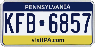 PA license plate KFB6857