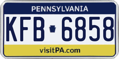 PA license plate KFB6858