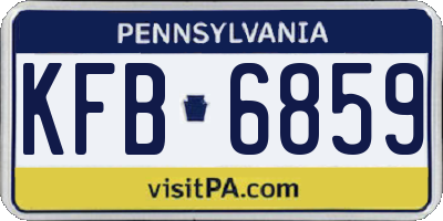 PA license plate KFB6859