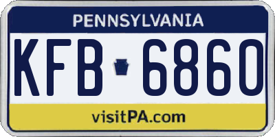 PA license plate KFB6860