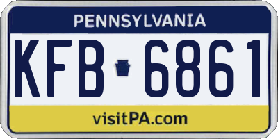 PA license plate KFB6861