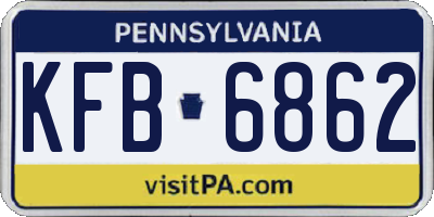 PA license plate KFB6862