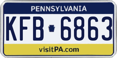 PA license plate KFB6863