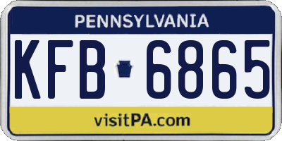 PA license plate KFB6865