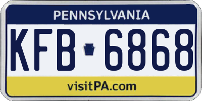 PA license plate KFB6868