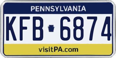 PA license plate KFB6874