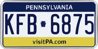 PA license plate KFB6875