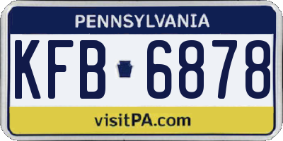 PA license plate KFB6878