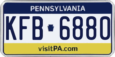 PA license plate KFB6880