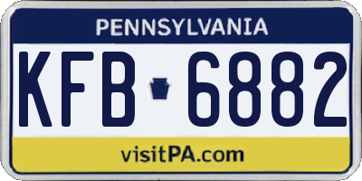 PA license plate KFB6882