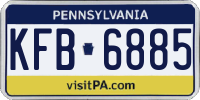 PA license plate KFB6885