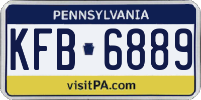 PA license plate KFB6889
