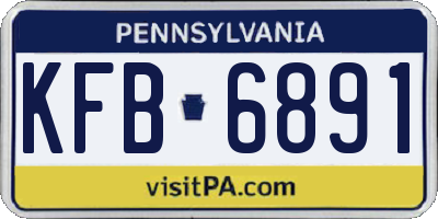 PA license plate KFB6891