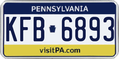 PA license plate KFB6893