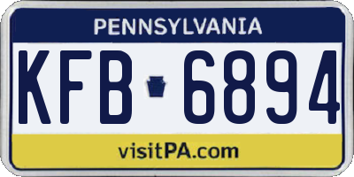 PA license plate KFB6894