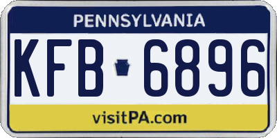 PA license plate KFB6896