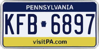 PA license plate KFB6897