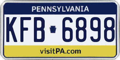 PA license plate KFB6898