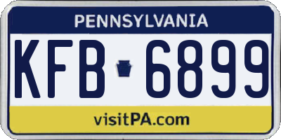 PA license plate KFB6899