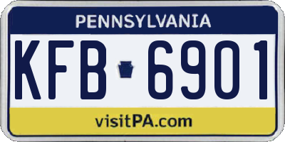 PA license plate KFB6901