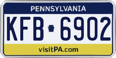 PA license plate KFB6902