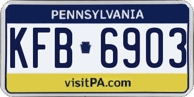 PA license plate KFB6903
