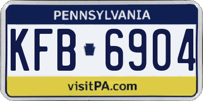 PA license plate KFB6904