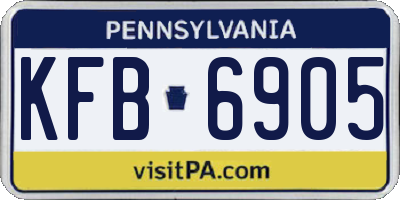 PA license plate KFB6905