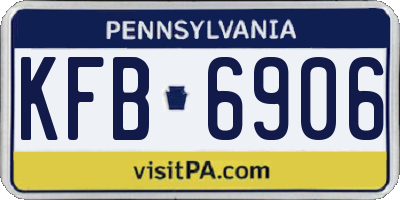 PA license plate KFB6906
