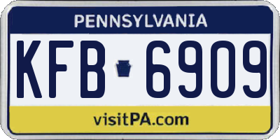 PA license plate KFB6909