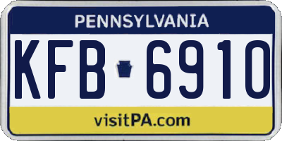 PA license plate KFB6910