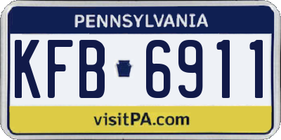 PA license plate KFB6911