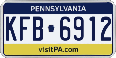 PA license plate KFB6912