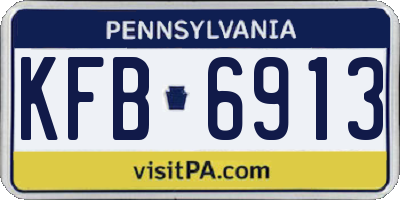 PA license plate KFB6913