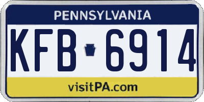 PA license plate KFB6914