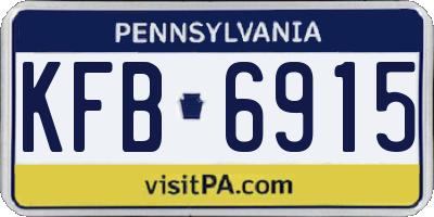 PA license plate KFB6915