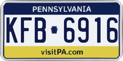 PA license plate KFB6916