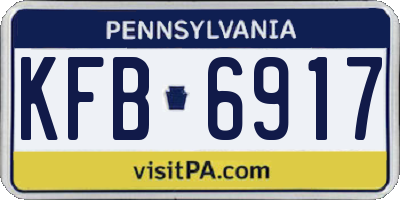 PA license plate KFB6917