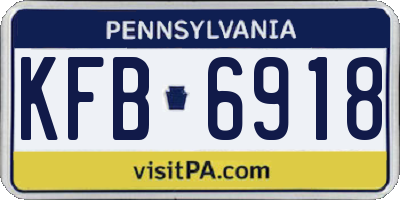 PA license plate KFB6918