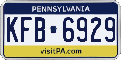 PA license plate KFB6929