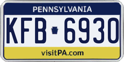 PA license plate KFB6930