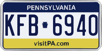 PA license plate KFB6940